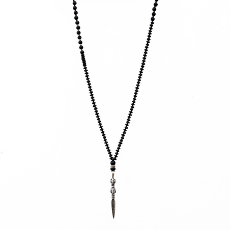 שרשרת נוגו גברים - שחור כסוף 