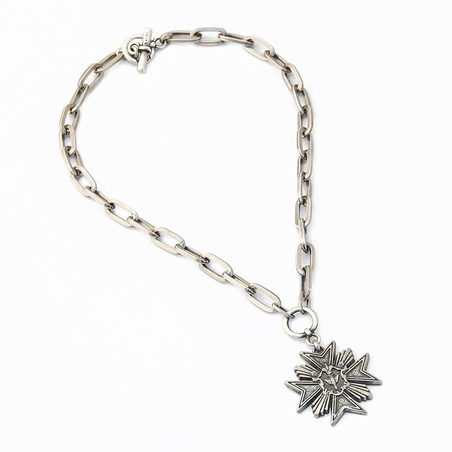 שרשרת הארלם מדליון כסופה