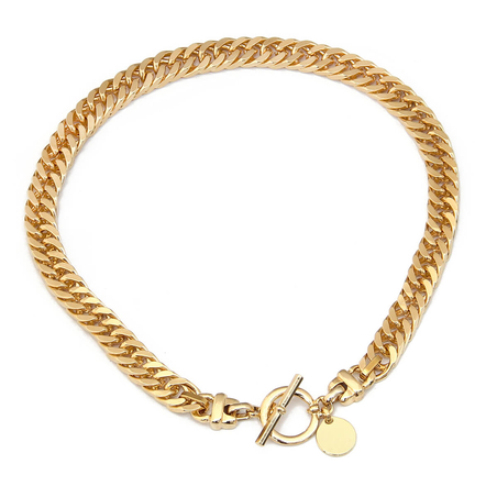 שרשרת גורמט קלאסי סוגר T - זהובה