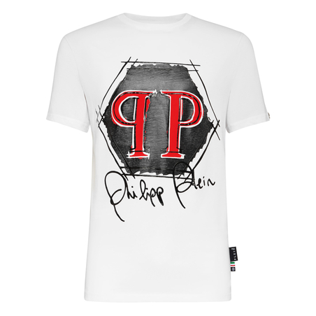 PHILIPP PLEIN - T-shirt Platinum Cut Round Neck Hexagon