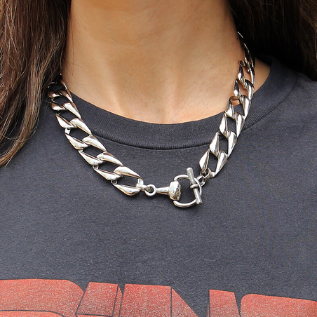 שרשרת גורמט שטוח - כסופה (מבריק)