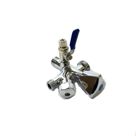 ברז זוויתי כפול + ברז למתקן שתייה 