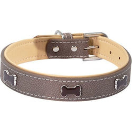 קולר דמוי עור עם עצמות