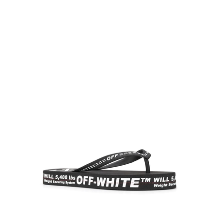 OFF-WHITE logo print flip flops