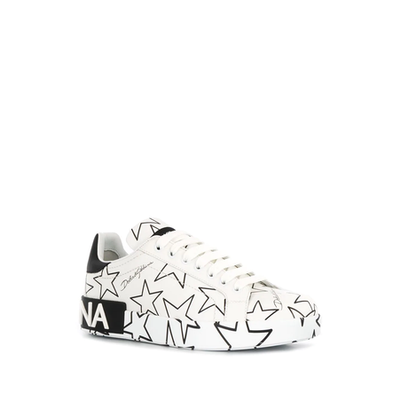 DOLCE & GABBANA - mixed star print Portofino sneakers