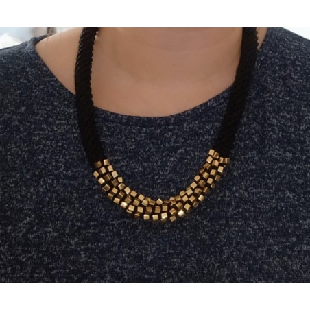 שרשרת שחור / זהב - אלישבע