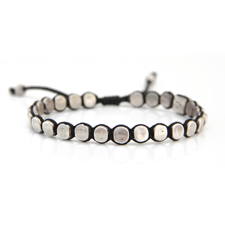 צמיד בריאן גברים - שחור כסוף