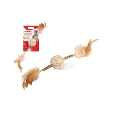 צעצוע לחתול מקל מטאטאבי עם כדור