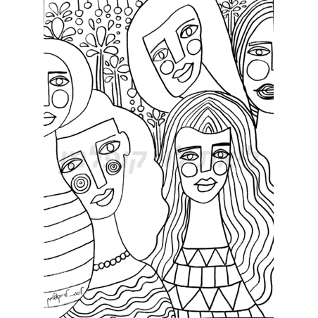 תמונת קנבס לצביעה-  sisterhood