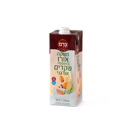 חלב אורז שקדים אורגני 1 ליטר כרם