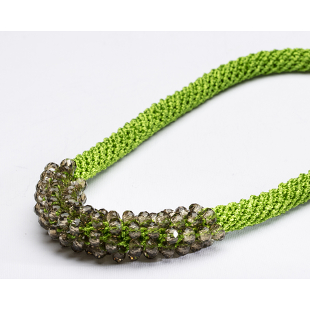 Green / Crystal Beads Necklace - Ayala