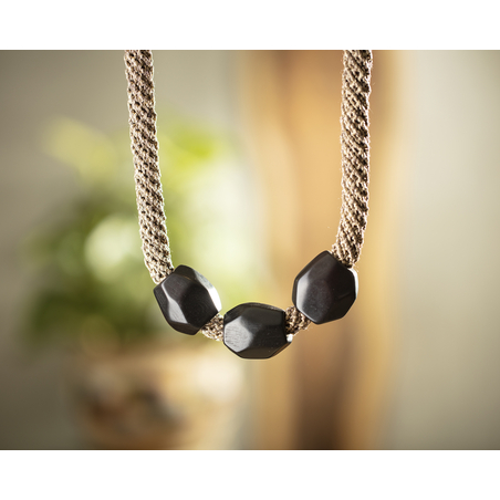 Gold / Bourdeaux Tagoa Beads Necklace - Talya