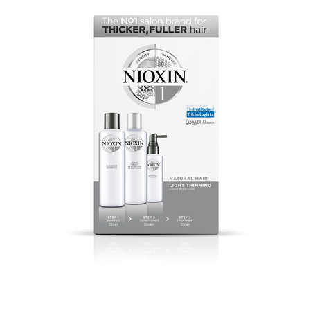 NIOXIN קיט טיפול לשיער טבעי ודליל למראה שיער עבה ומלא ברק-סדרה 1