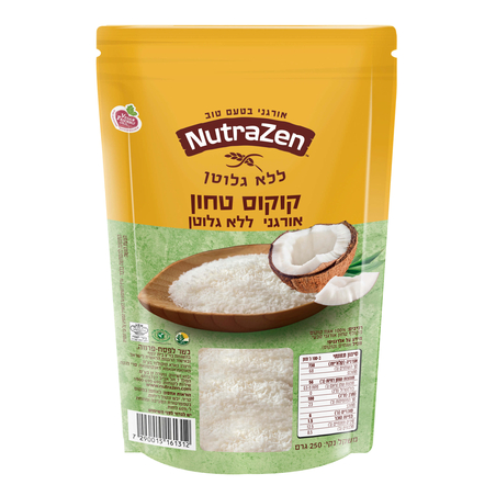 פתיתי קוקוס טחון אורגני ללא גלוטן 250 גרם