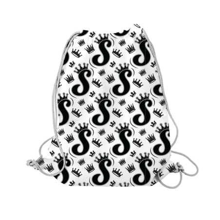 תיק שרוכים שחור – פאטרן הדפס מלא