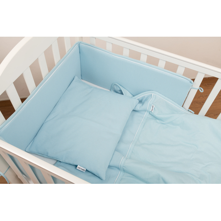 סט מלא למיטת תינוק|ג'רסי וופל תכלת