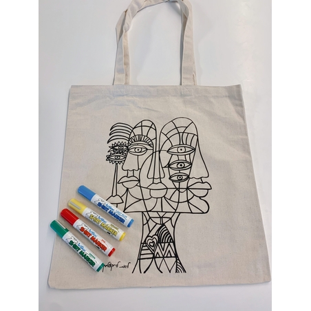 ערכת תיק קנבס לצביעה- מחוברים