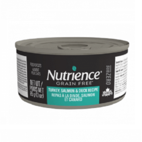 Nutrience נוטריאנס מעדן לחתול הודו, סלמון וברווז לחתול עוף נטול דגנים 85 גרם