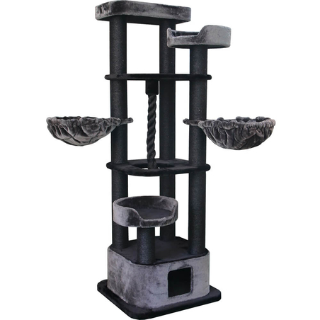 PetEx פטקס מתקן גירוד 4 קומות PS117 אפור לחתולים גדולים ושובבים במיוחד