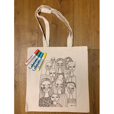 ערכת תיק קנבס לצביעה- אנשים