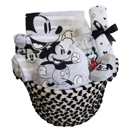 סל ארוג - מיקי מאוס שחור לבן