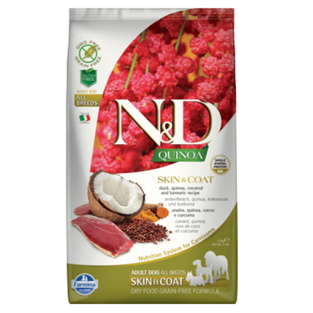 FARMINA N&D QUINOA נטורל אנד דלישס בוגר ברווז, קינואה וקוקוס 2.5 ק