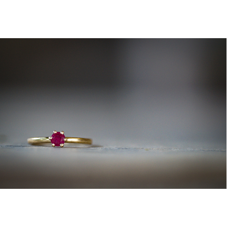 טבעת פרח רובי