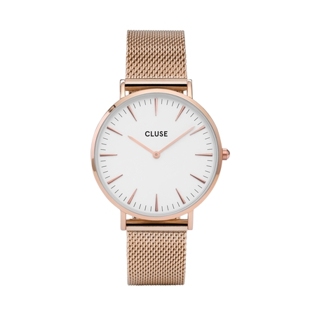 38 mm - CW0101201001  Boho Chic Mesh White, Rose Gold Colour
