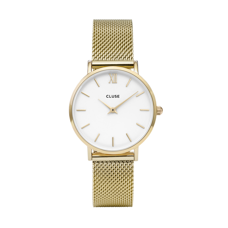 33 mm - CW0101203007  Minuit Mesh White, Gold Colour