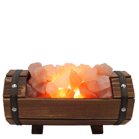 מנורת גבישי מלח דקורטיבית דוגמת חבית