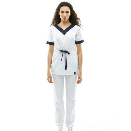 Scrubs set for women White/Navy 2387