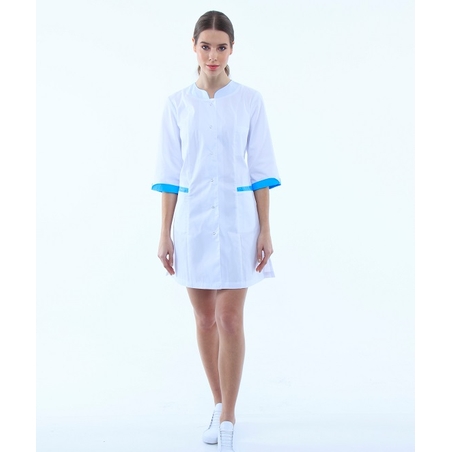 Scrubs gown for women White/Blue 131