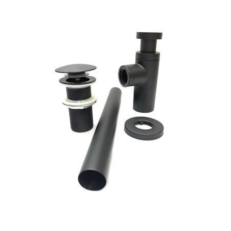 סיפון  P שחור מט + ונטיל