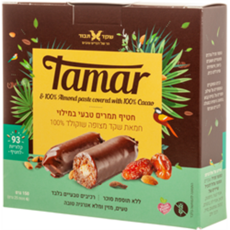 מארז חטיפי תמר במילוי חמאת קשיו בציפוי שוקולד 6*25 גרם