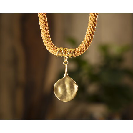 Orange & Gold Statement Necklace - Shira