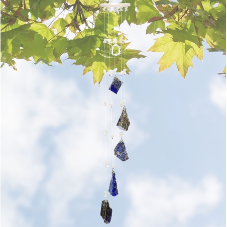 מובייל משולב אבני לאפיס לזולי גולמיות 6 זרועות 45 ס