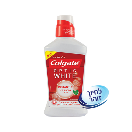 קולגייט אופטיק וייט שטיפת פה לחיוך זוהר 500 מ'ל