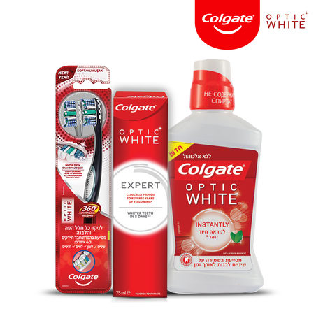 קולגייט אופטיק וויט מארז לחיוך לבן