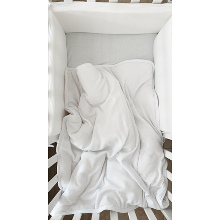 שמיכת חורף לעריסה |וופל לבן