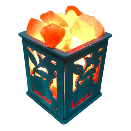 מנורת גבישי מלח דקורטיבית דוגמת פרח 