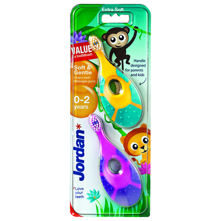 Jordan מברשת שיניים לילידים 0-2 - מארז זוג