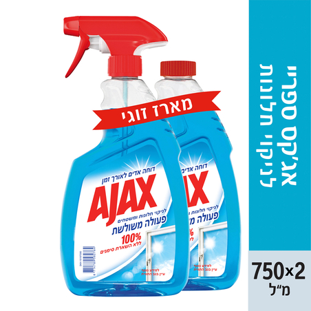 אג'קס מארז נוזל לניקוי חלונות 750*2 מ