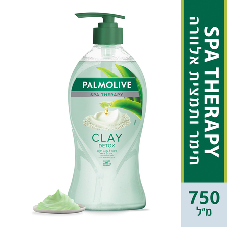 פלמוליב Detox ג'ל רחצה עם חימר ותמצית אלוורה 750 מ'ל