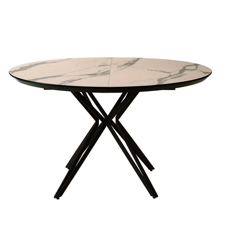 פינת אוכל דגם פיקס - לבן מט עם גידים שחורים