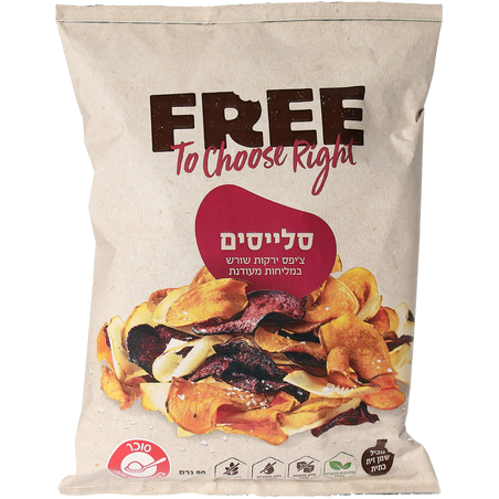 FREE סלייסים צ'יפס ירקות שורש במליחות מעודנת