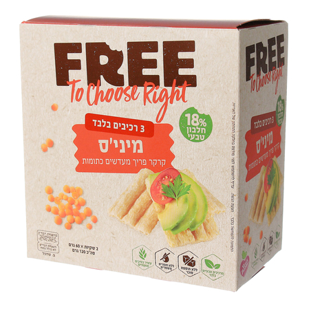 FREE פרי מיניס קרקר פריך מעדשים כתומות 120 גרם