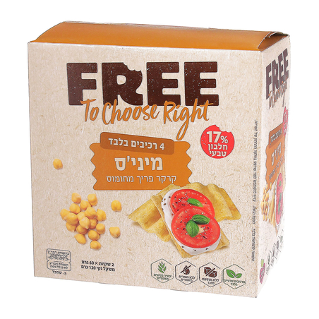 FREE מיניס קרקר פריך חומוס 120 גרם