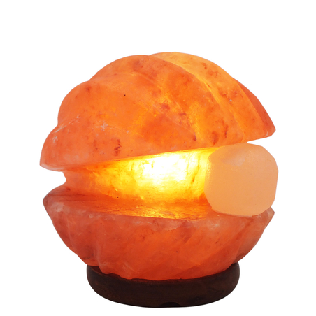 מנורת גביש מלח הימלאיה בצורת צדפה 