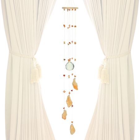 מובייל ספירלה משולב אבני סיטרין גולמיות 5 זרועות 65 ס