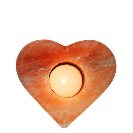 פמוט מלח הימלאיה בצורת לב